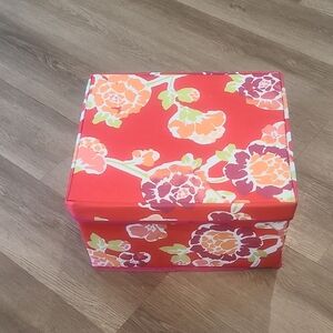 Floral Red, Pink  and Orange Storage Box